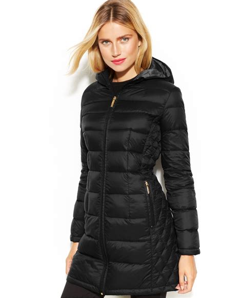 michael kors petite hooded packable puffer coat|Michael Kors fur collar coats.